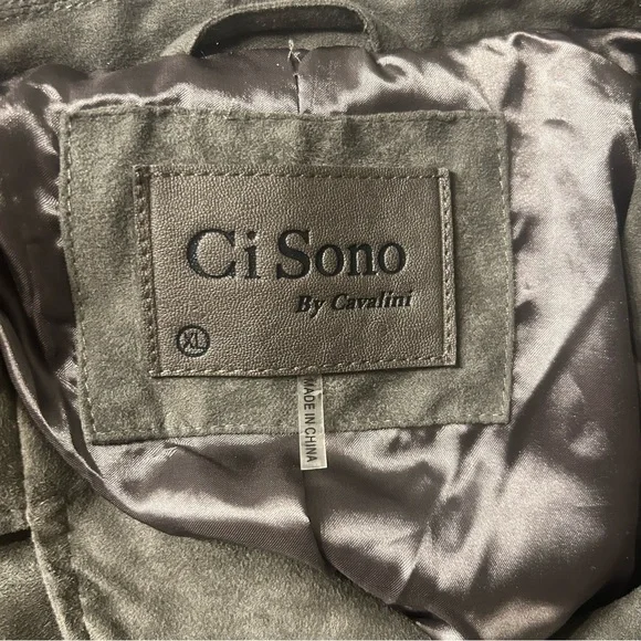 *NWT* Ci Sono by Cavalini Charcoal Gray Vegan Leather Moto Jacket, Size XL - Picture 7 of 10